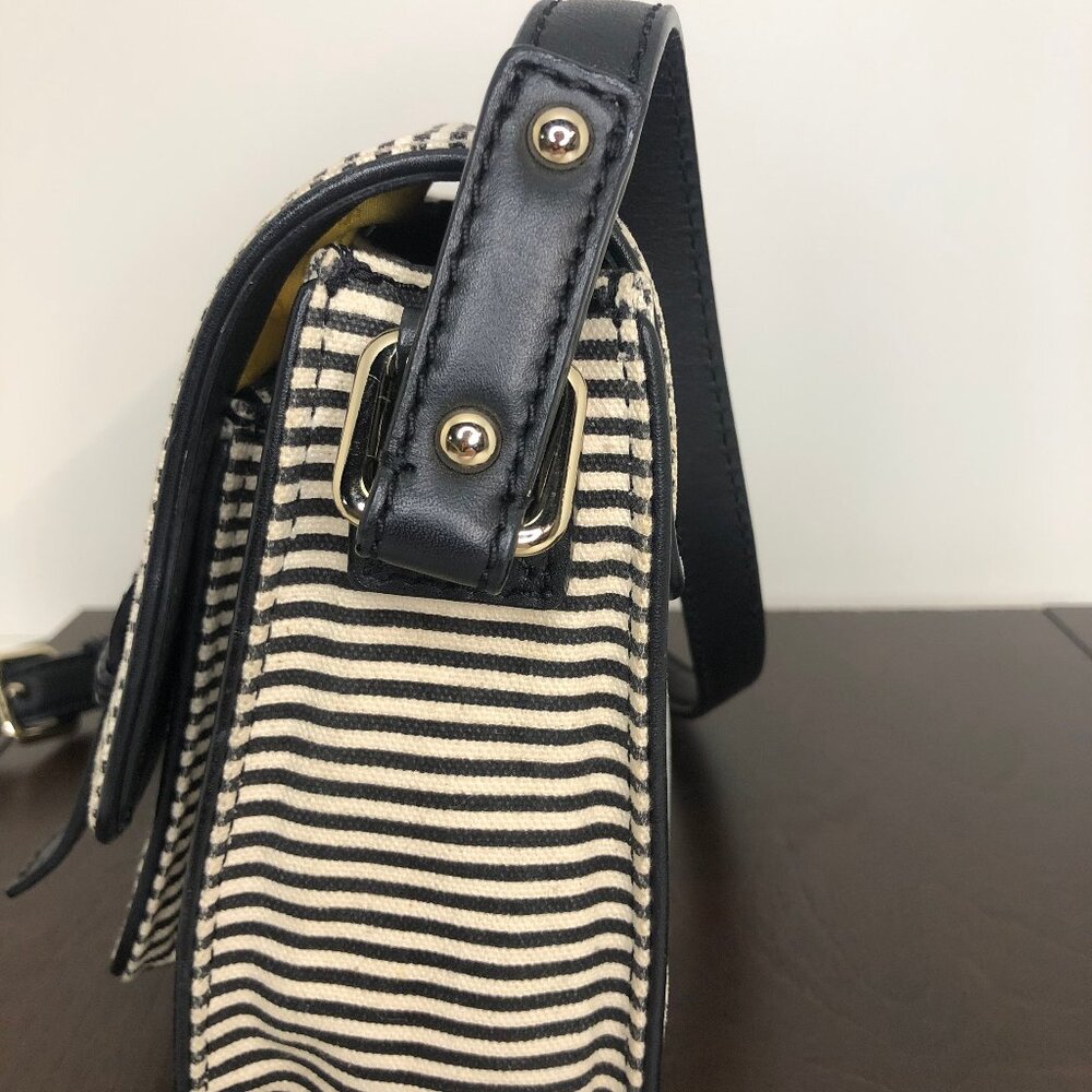 Kate Spade New York Hudson Convertible Striped Canvas and Leather Crossbody Bag - Picture 10 of 14